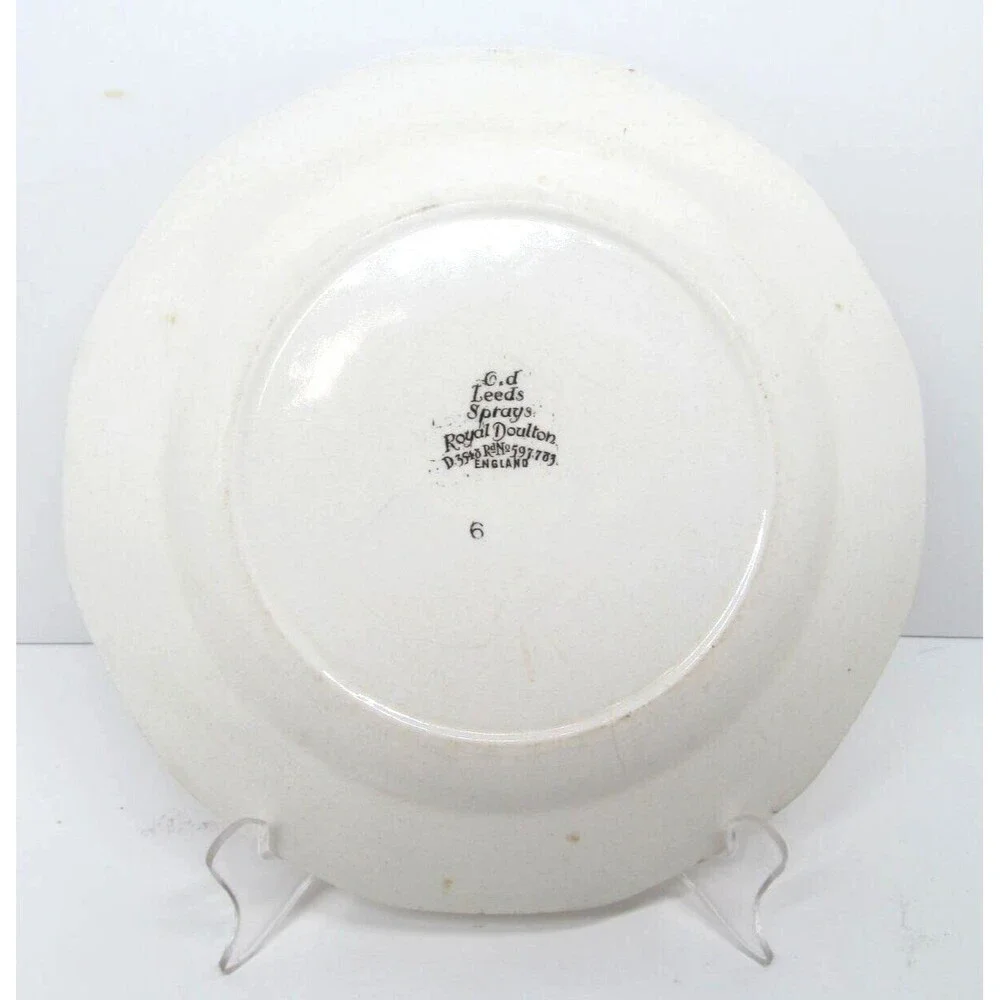 Royal Doulton Old Leeds Spray  Salad Plate  3 Luncheon Plates & 4  Bread Plates